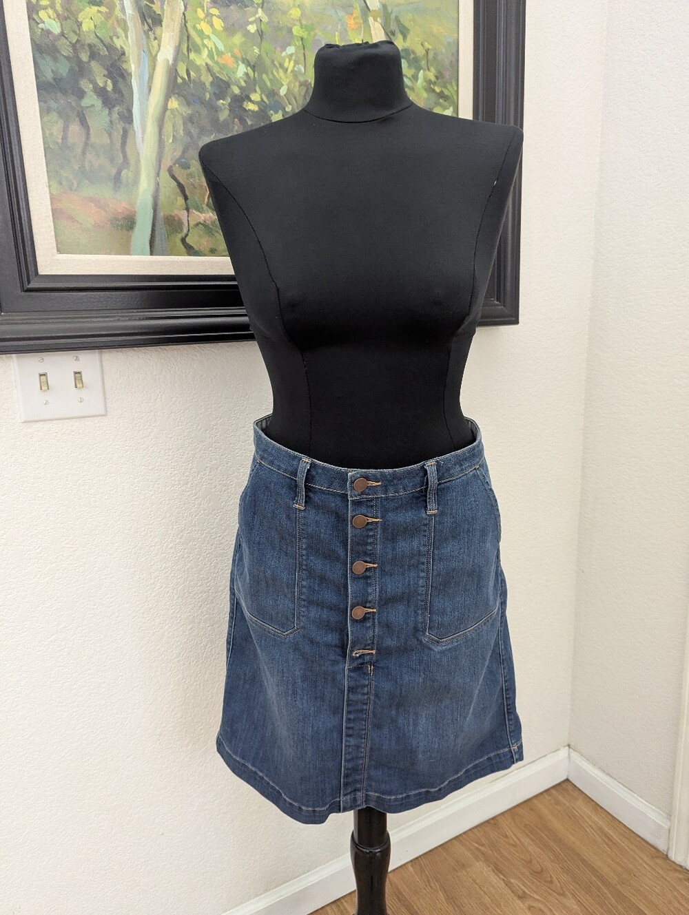 Lucky Brand Button-Front Denim Skirt  Size 10/30